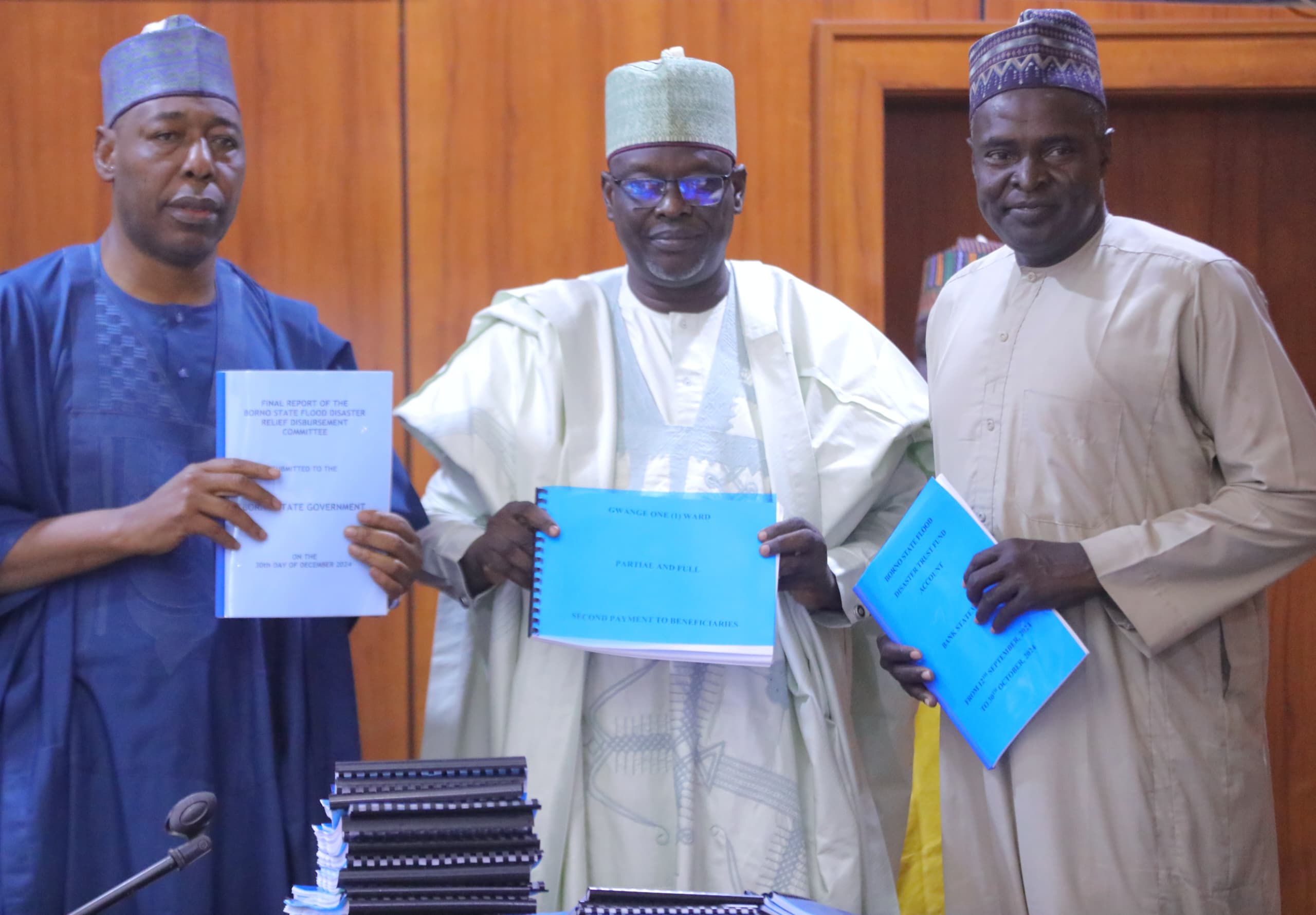 Gov. Zulum receives briefing on disbursement of flood relief Gov. Zulum receives briefing on disbursement of flood relief